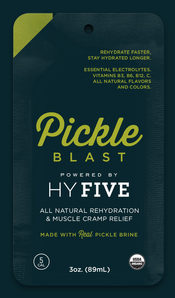 Pickle Blast by HYFIVE specially formulated 3oz. pouch organic sport drink